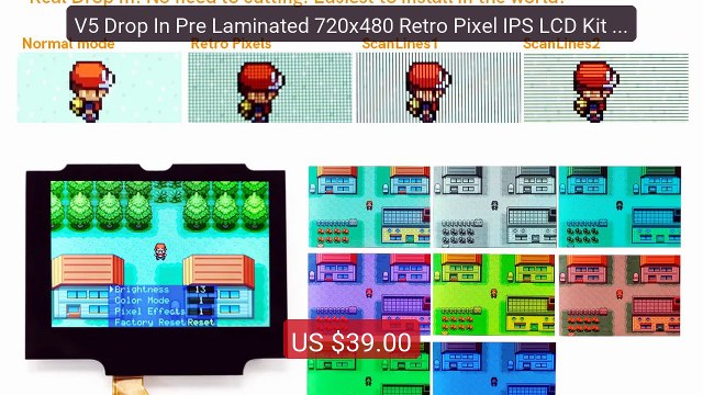 V5 Drop In Pre Laminated 720x480 Retro Pixel IPS LCD Kit For GBA SP... Top Rated 2026 | Buy Now!