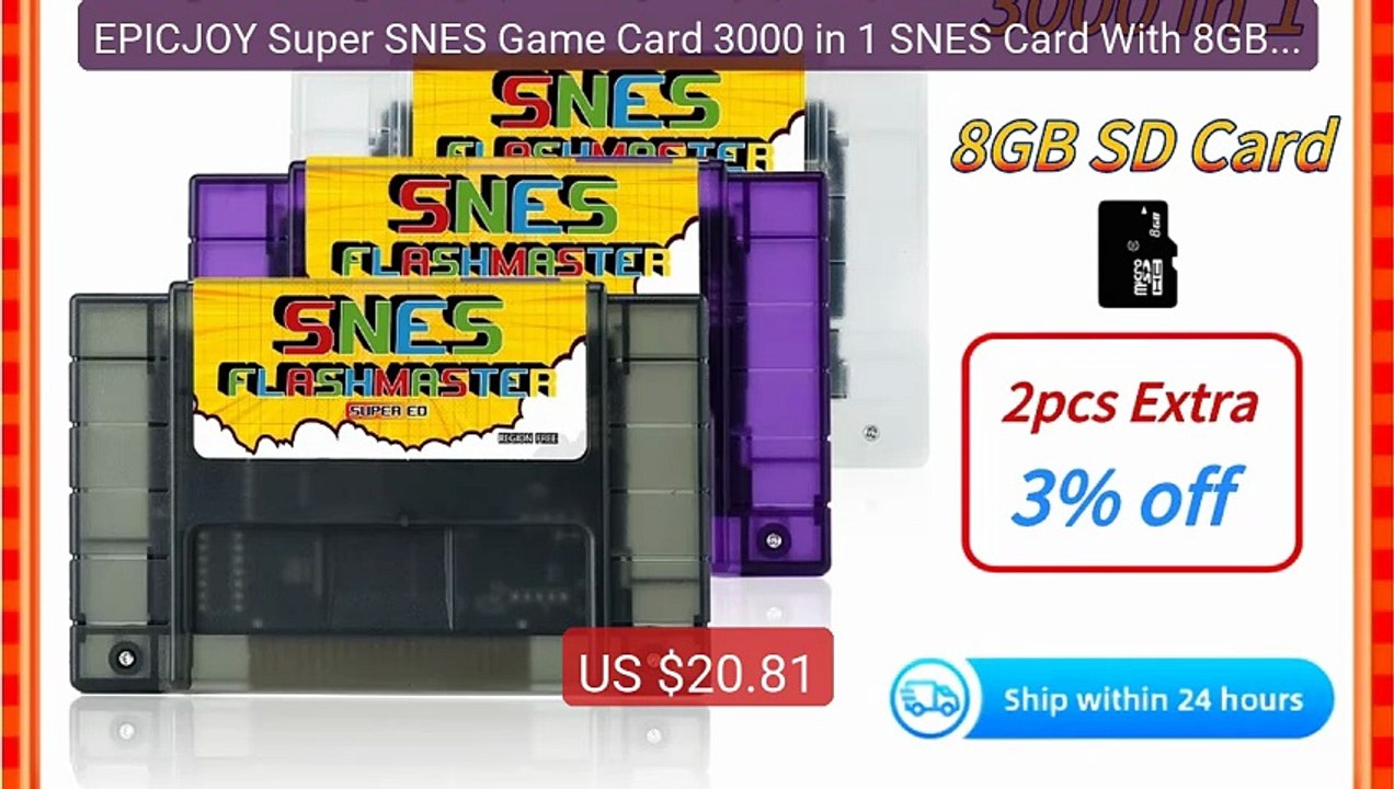 EPICJOY Super SNES Game Card 3000 in 1 SNES Card With 8GB TF C... -- Hot Deal 2026 | Limited Offer!