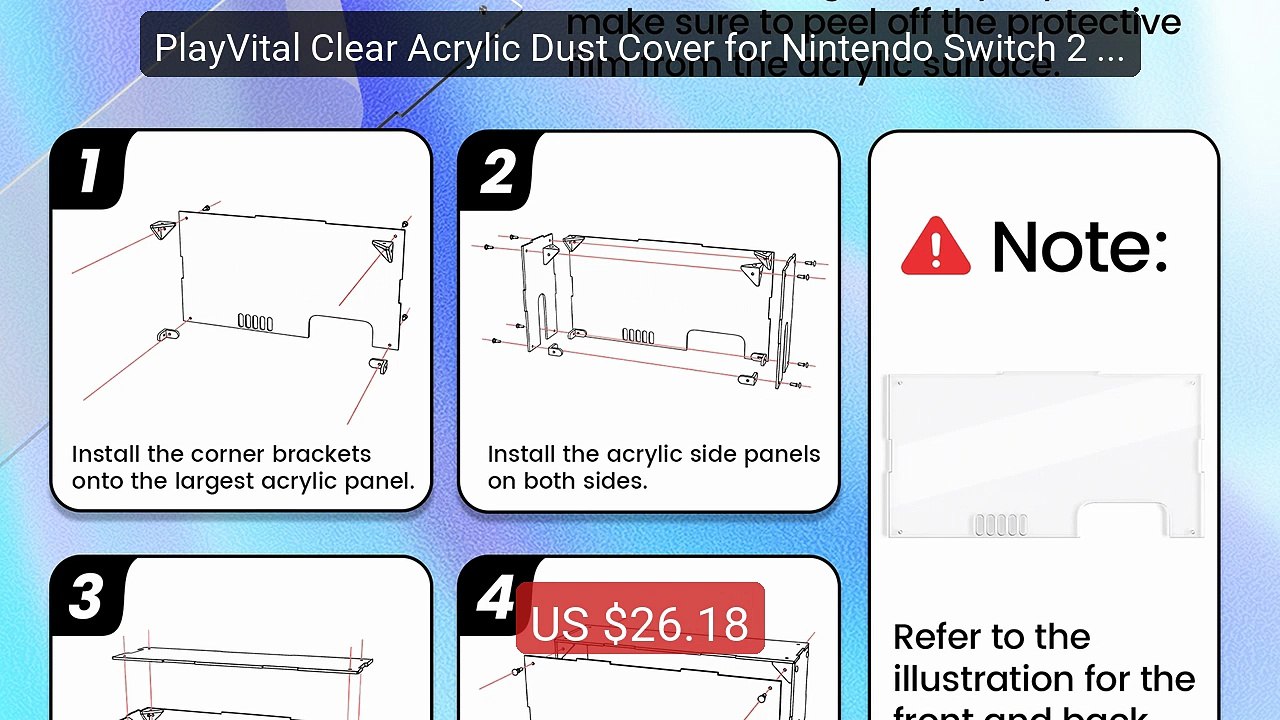 PlayVital Clear Acrylic Dust Cover for Nintendo Switch 2 Trans... -- Best Buy 2026 | Great Quality!
