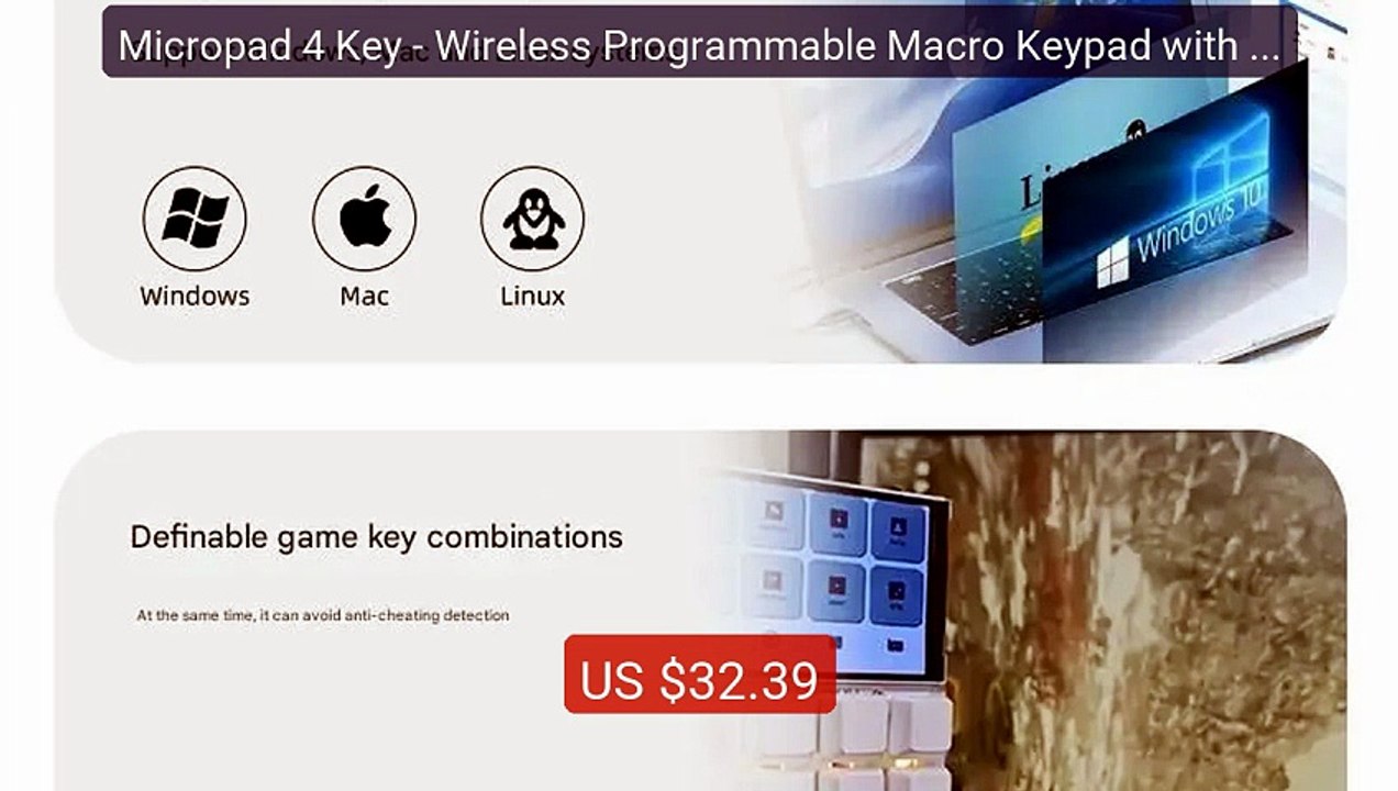Micropad 4 Key - Wireless Programmable Macro Keypad with Color Disp... -- Top Rated 2026 | Buy Now!