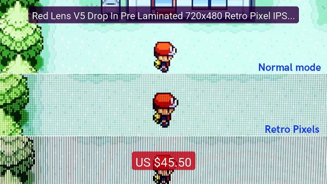 Red Lens V5 Drop In Pre Laminated 720x480 Retro Pixel IPS LCD ... Hot Deal 2026 | Limited Offer!