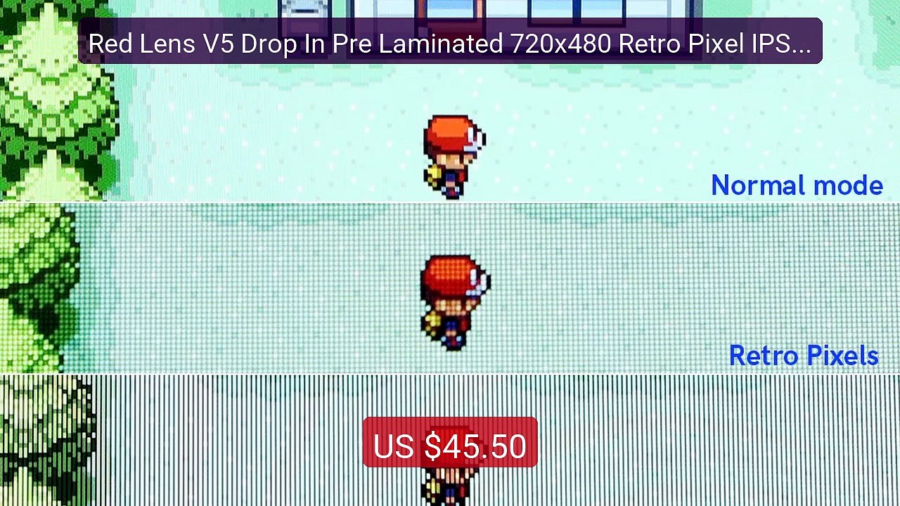 Red Lens V5 Drop In Pre Laminated 720x480 Retro Pixel IPS LCD ... -- Hot Deal 2026 | Limited Offer!