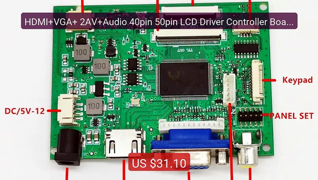 HDMI+VGA+ 2AV+Audio 40pin 50pin LCD Driver Controller Board... -- Top Pick 2026 | Unbeatable Price!