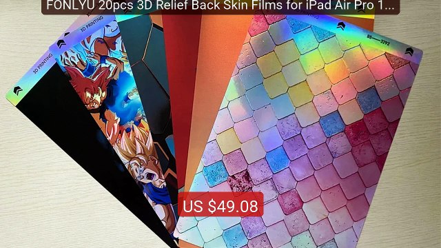 FONLYU 20pcs 3D Relief Back Skin Films for iPad Air Pro 10.5 1... Hot Deal 2026 | Limited Offer!