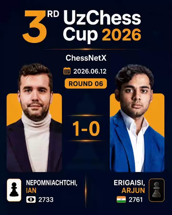 Nepo Silences the Critics with Big Win Over Arjun Erigaisi ♟️ #uzchesscup #nepomniachtchi #erigaisi #chess #chessnetx
