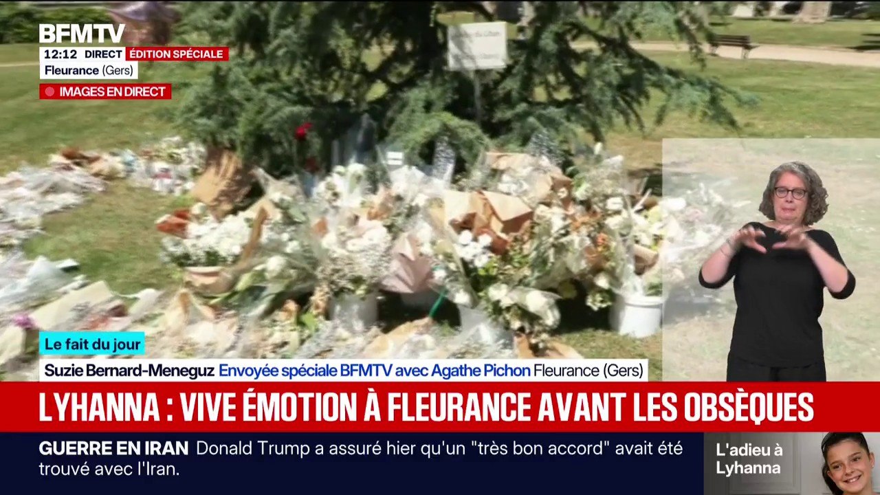 Des dizaines de bouquets de fleurs déposés devant le collège de Lyhanna à Fleurance