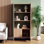 Rectangular 3-tier bookcase "John" Beige, 180x85 cm Beige