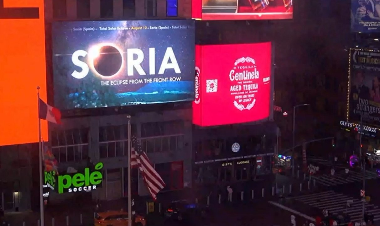 Así se luce Soria en Nueva York Gracias al eclipse solar