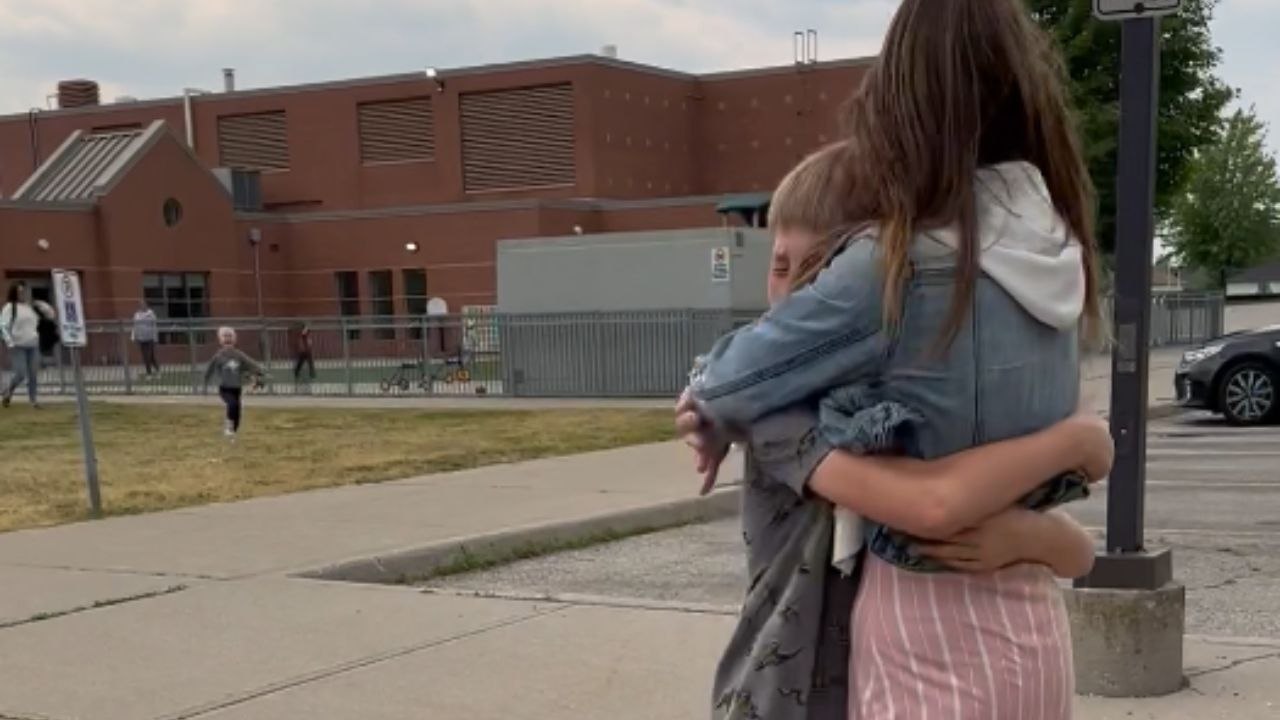 Emotional reunion as mother surprises her sons after a week apart