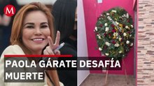 Paola Gárate desafía amenaza de muerte mientras fiscalía investiga quién dejó corona fúnebre