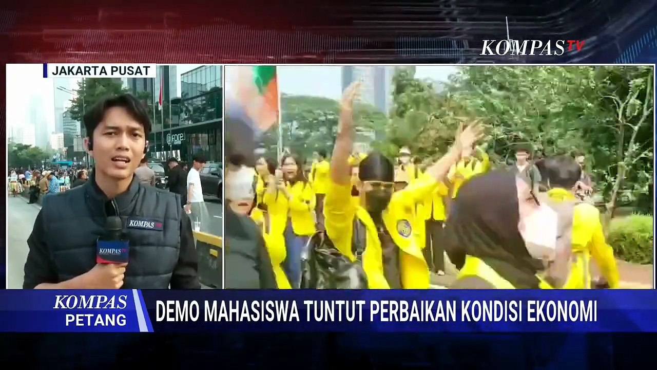 Terkini! Visual Udara di Kawasan Bundaran HI Demo Mahasiswa Tuntut Perbaikan Kondisi Ekonomi