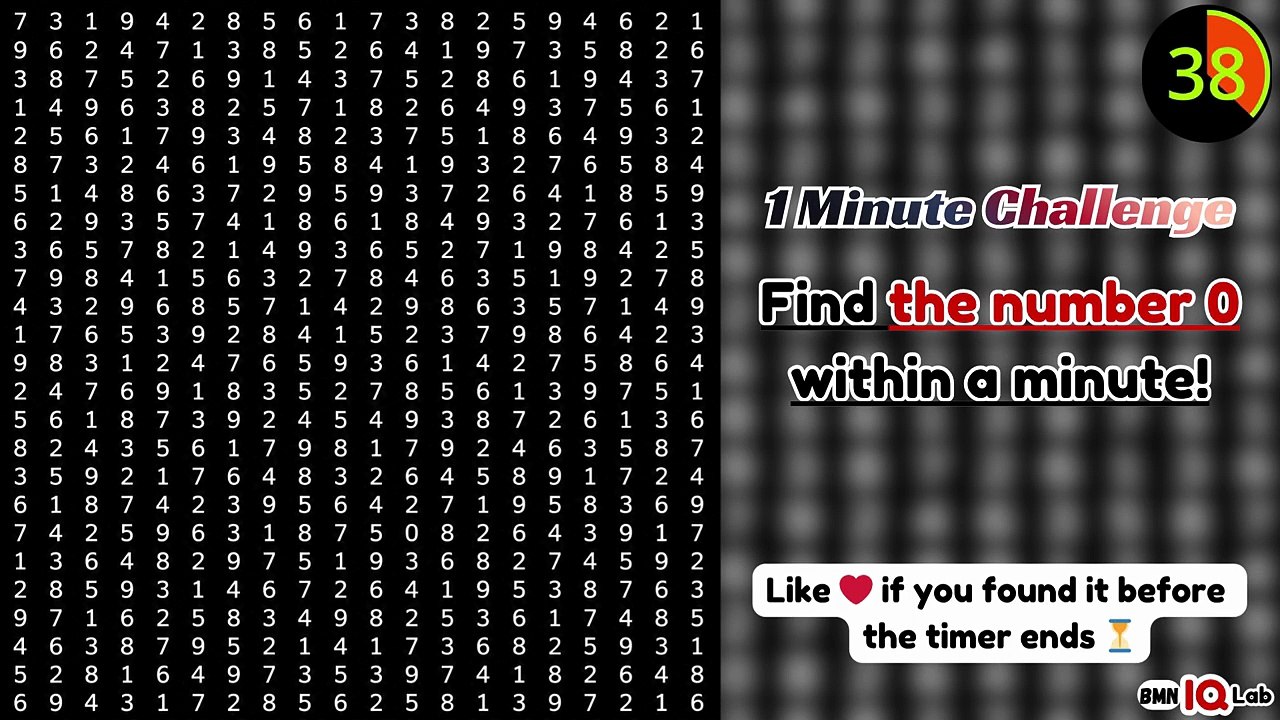 #YourEyesVsZero 👀⚔️0️⃣ Find the number 0 within a minute! 🔎