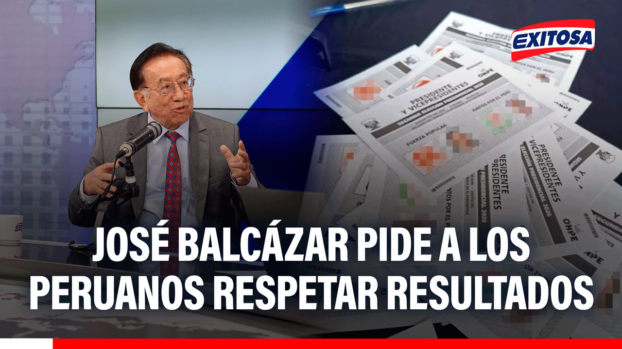 José Balcázar pide a los peruanos respetar resultados de la segunda vuelta