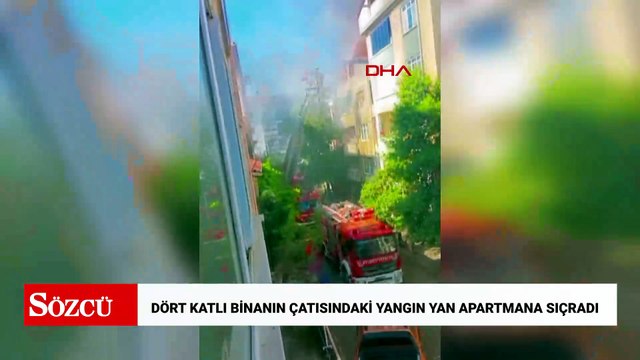 Tuzla'da 4 katlı binanın çatısında çıkan yangın yandaki apartmana sıçradı