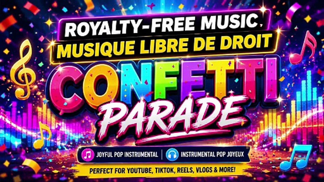 Design sans titreConfetti Parade  Royalty-Free Music 🎉  Musique Libre de Droit 🎉 Joyful Pop Instrumental
