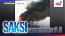 Yateng may kargang relief goods, nasunog sa dagat; mga sakay, nakaligtas | Saksi