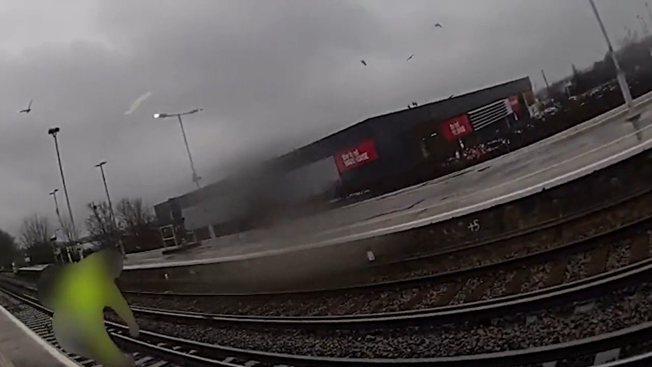 Abusive passenger leaps onto railway track to escape staff after threatening them