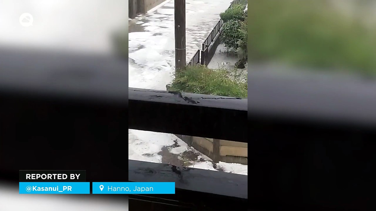A severe rain and hailstorm has caused chaos in Saitama Prefecture, Japan