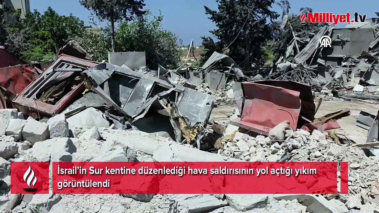 İsrail’in Sur kentine düzenlediği hava saldırısının yol açtığı yıkım görüntülendi