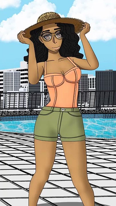 At the pool at noon