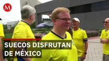 Suecos viajan miles de km para apoyar su selección mientras mexicanos los reciben con calidez