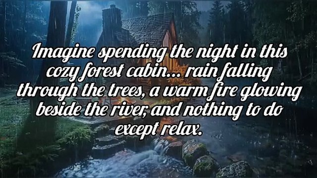 Forest Cabin in the Rain | River Flow, Fire Pit & Nature Ambience | No Ads #rain #relax #deepsleep #trending #viral