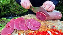Fire Cooked Filet Steak Sandwich by the Stream