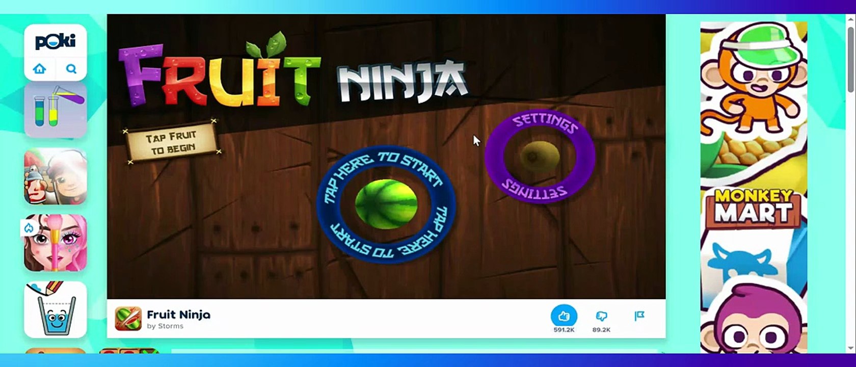 Gameplay on Furit Ninja