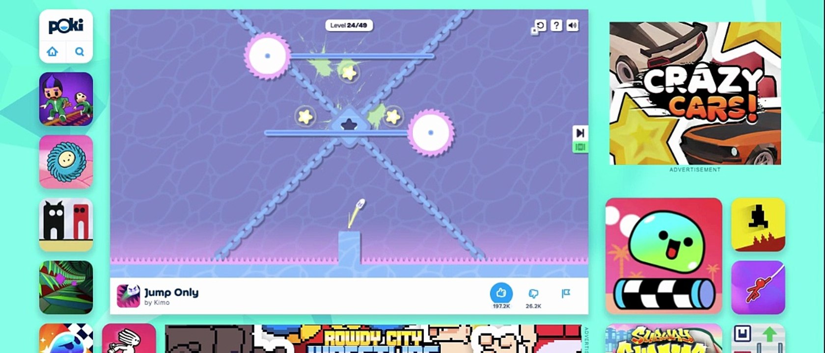 Gameplay on jump only Poki.com ( Full Gameplay )