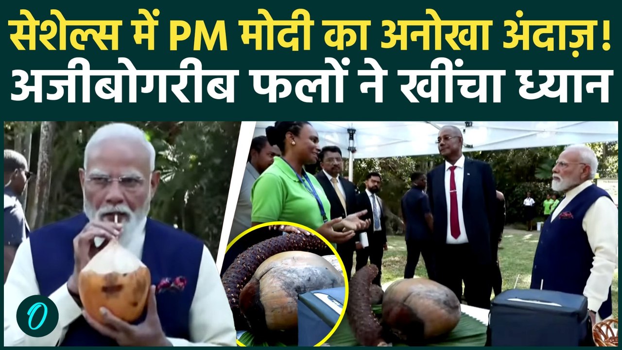 PM Modi Seychelles Visit: विशाल कछुओं को खिलाया खाना, किया वृक्षारोपण | Botanical Garden