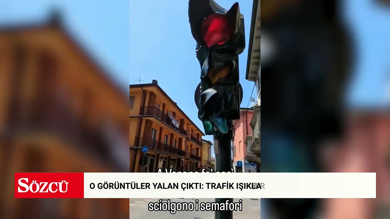 O görüntüler yalan çıktı: Trafik ışıkları sıcaktan erimemiş