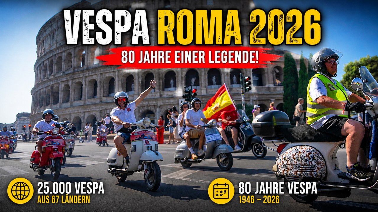 Vespa Roma 2026: Historische und moderne Vespa im Jubiläumskorso