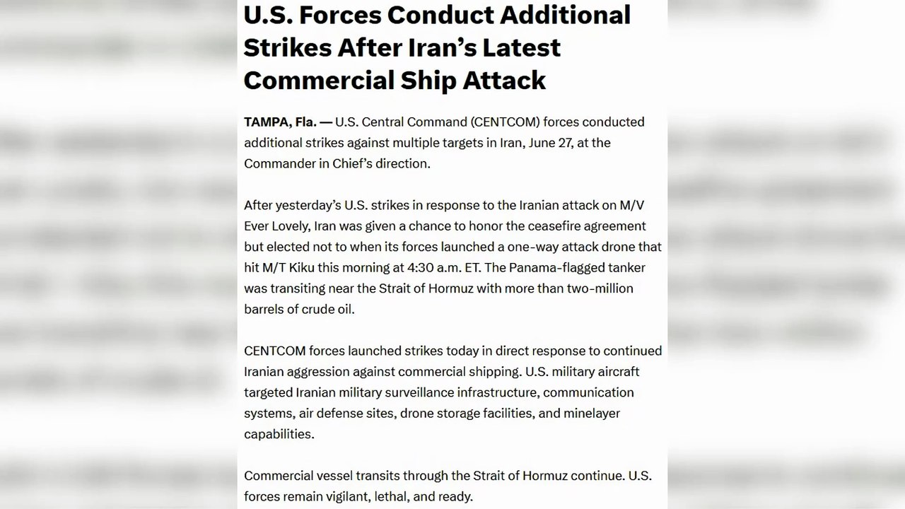 EEUU ataca la costa iraní de Ormuz y Trump amenaza con "acabar por la vía militar"