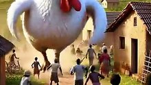 A big chicken enters the village, beautiful story #shorts #ai #hen #trending