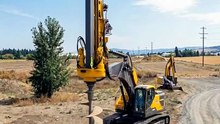 Giant Auger Drilling Machine Creates Deep Foundation Holes! 🚜🕳️