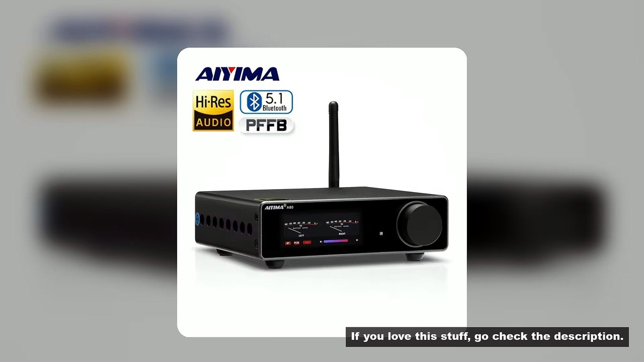 AIYIMA A80 TPA3255 Bluetooth Amplifier PFFB With DAC Electronic UV Meter Power 300WX2 Hi-Res HiFi Ho