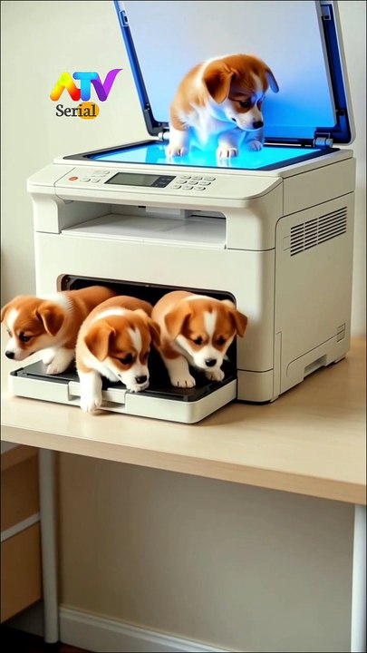 Magic Printer Prints Cute Puppies 😍 AI 🐕