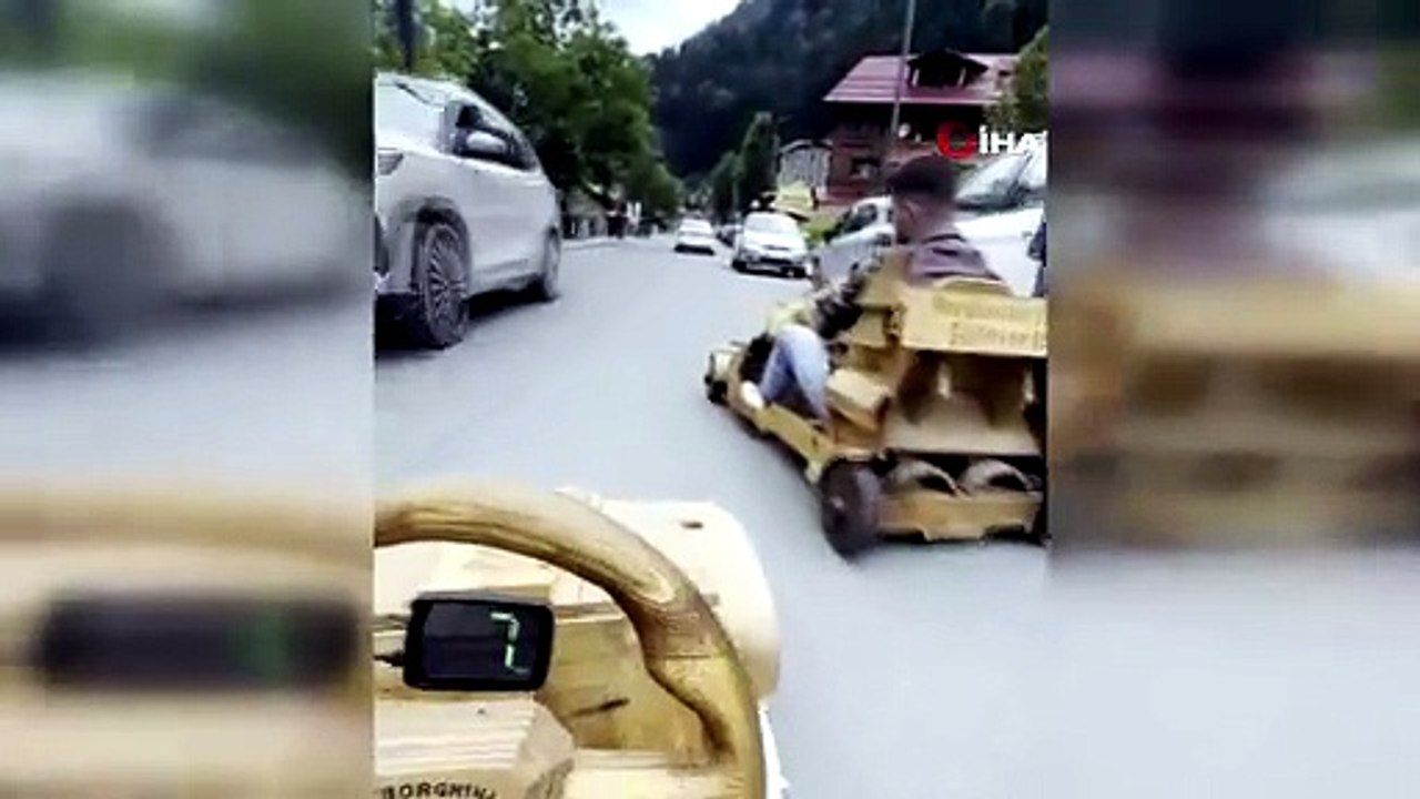 Saate 79 kilometre hız yapan tahta arabaya Jandarma el koydu