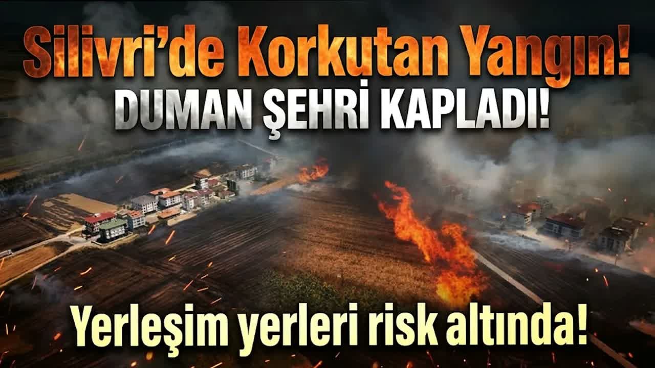 Silivri'de tarla yangını geniş alana yayıldı  iha