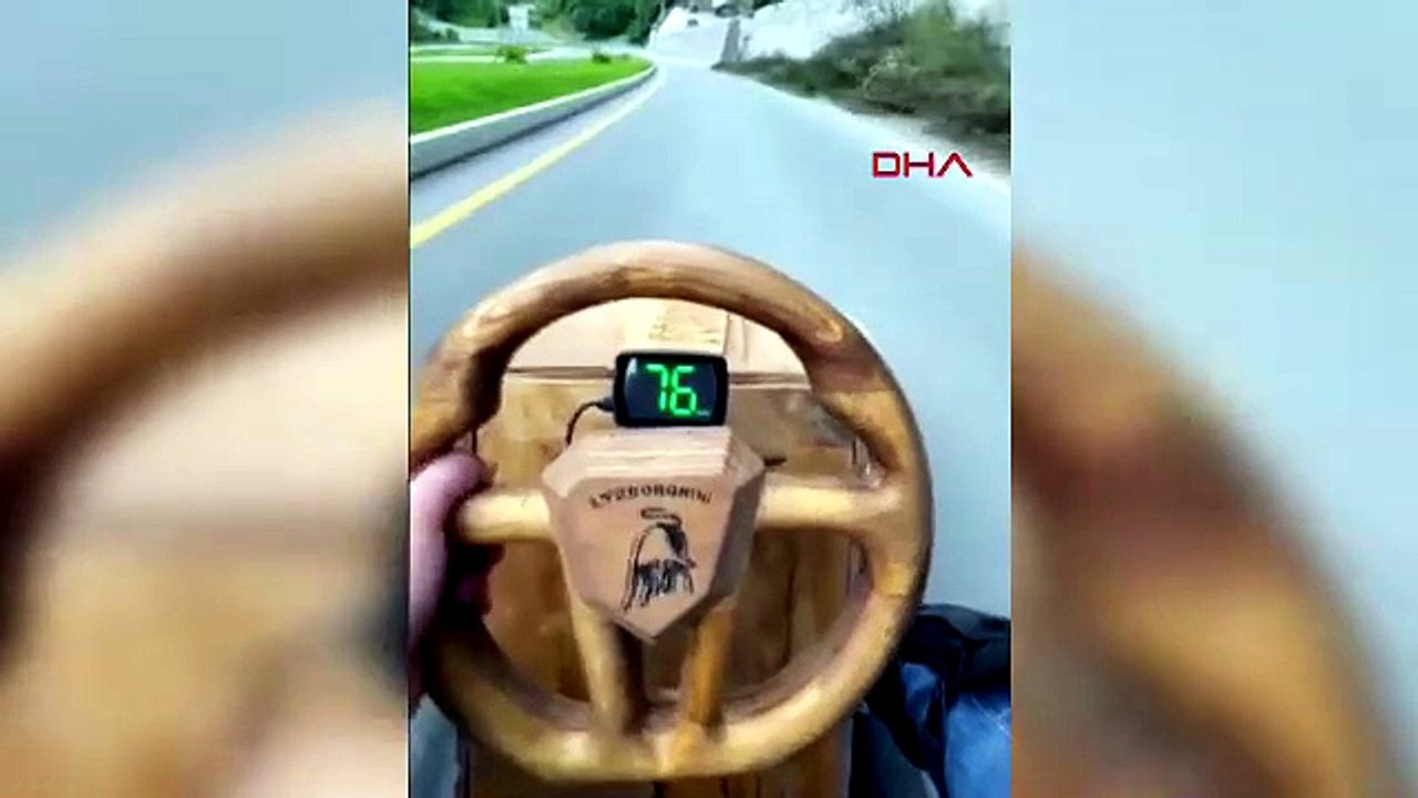 Ahşap arabayla hız denemesi karakalda bitti! Lazborgihi’ye el konuldu