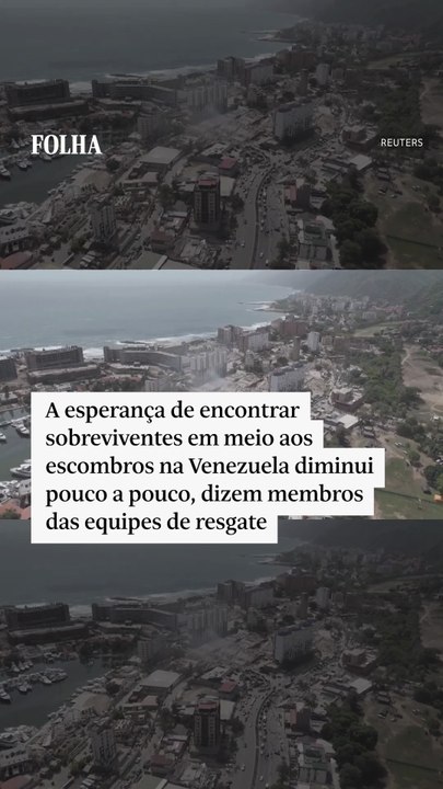 Imagens de drone mostram devastação provocada por terremotos em La Guaira, na Venezuela