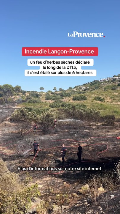 Incendie Lançon-Provence démarré sur la D113, six hectares parcourus