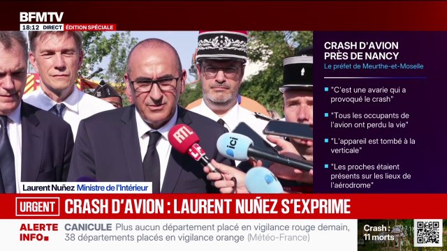 Crash d'avion près de Nancy: Ici, l'émotion est intense et palpable , déclare Laurent Nuñez