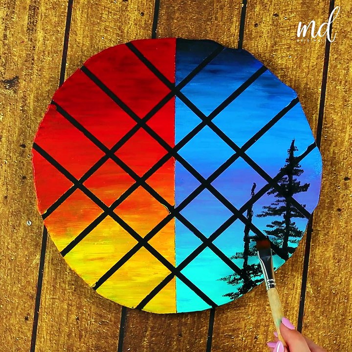 Satisfying painting on wood! 🖌️✨