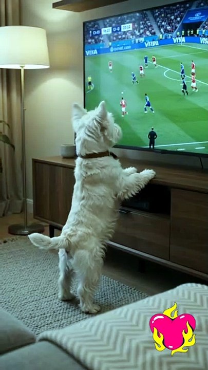 Watching FiFa matches together  #dog #kingdomofawais