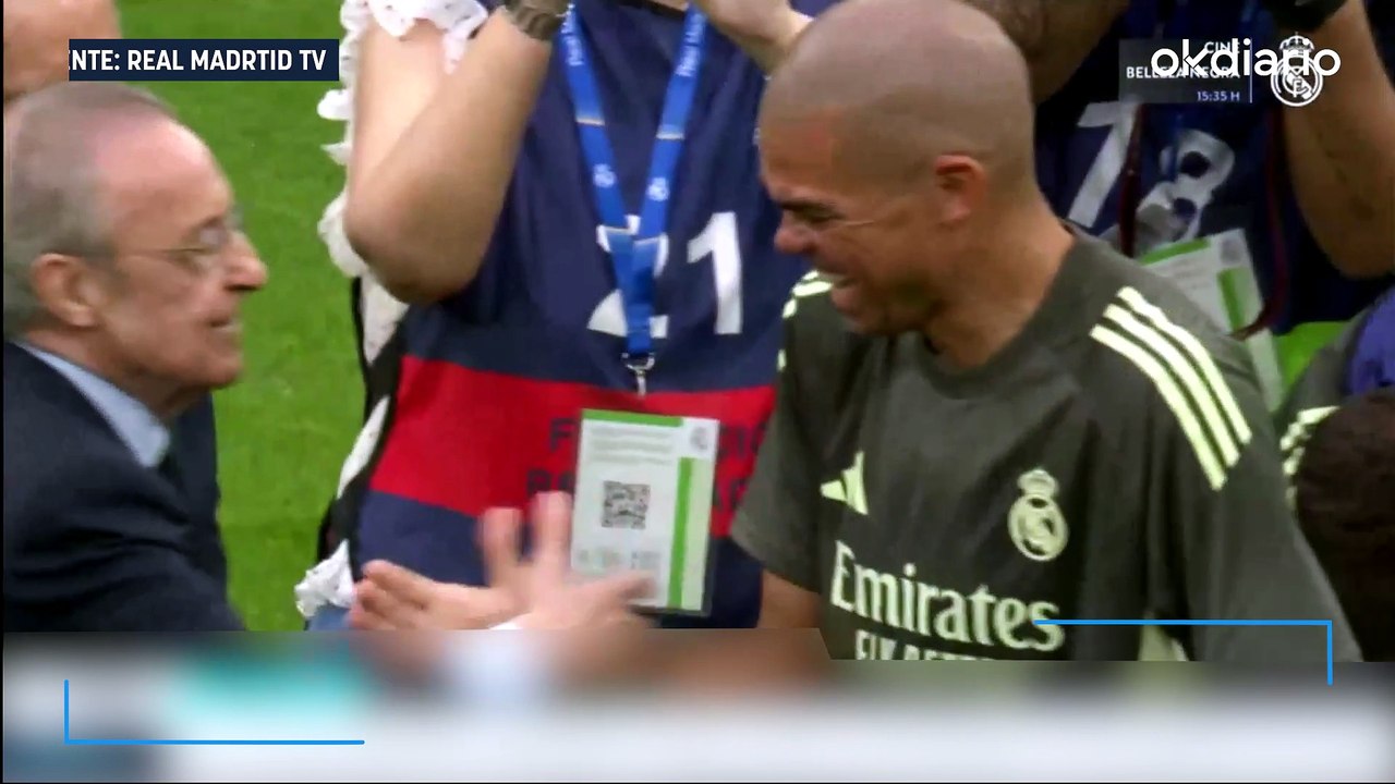 Una imagen que dice mucho: el cariñoso abrazo entre Florentino y Pepe antes del Corazón Classic Match