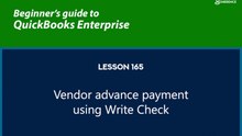 165 - Vendor advance payment using Write Check