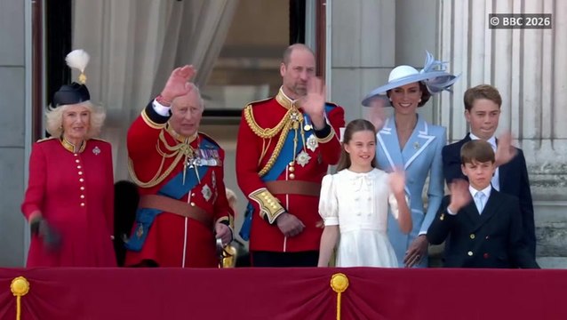 Royal family watches Red Arrows flypast from Buckingham Palace balcony for Trooping the Colour celebrations