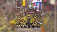 La afición de Brasil toma las calles de Times Squares