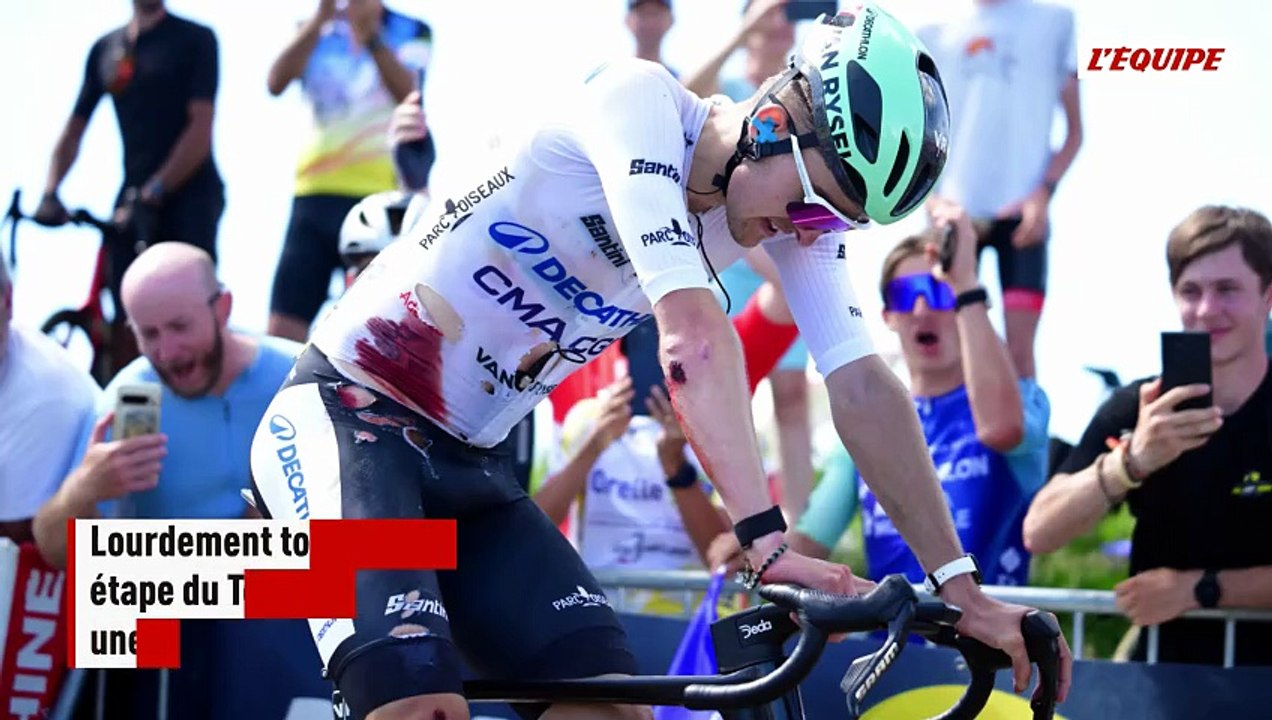 Après sa démonstration de courage sur la 7e étape du Tour Auvergne-Rhône-Alpes, Paul Seixas s'écroule dans les bras de son père à sa descente de vélo - Cyclisme - Tour Auvergne-Rhône-Alpes